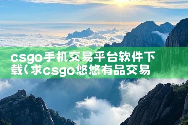csgo手机交易平台软件下载