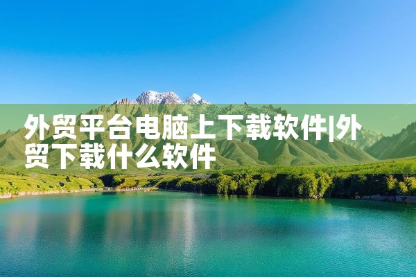外贸平台电脑上下载软件